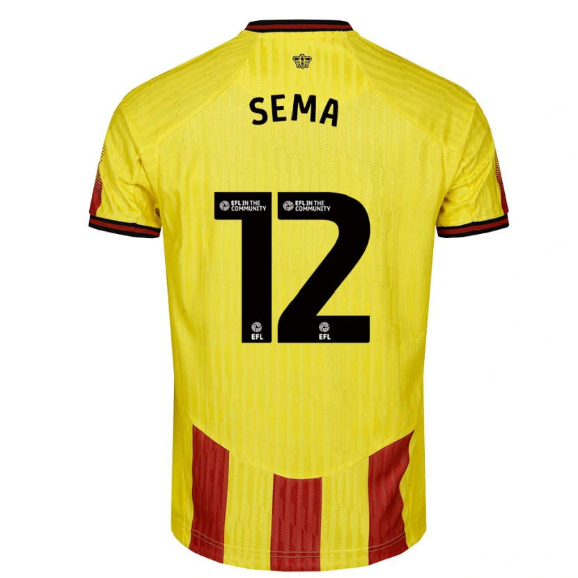 Danxen Heren Ken Sema #12 Geel Rood Thuisshirt Thuistenue 2025/26 T-Shirt België