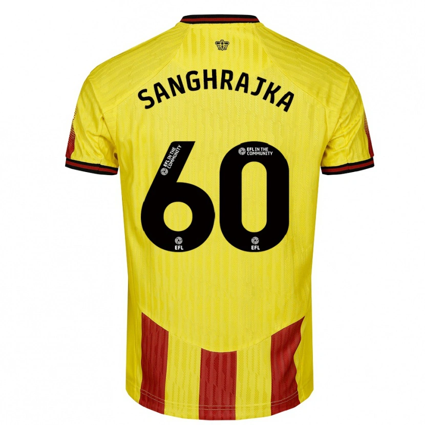 Danxen Heren Amar Sanghrajka #60 Geel Rood Thuisshirt Thuistenue 2025/26 T-Shirt België