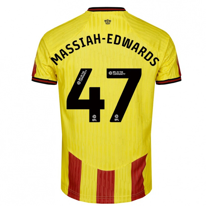 Danxen Heren Zavier Massiah-Edwards #47 Geel Rood Thuisshirt Thuistenue 2025/26 T-Shirt België
