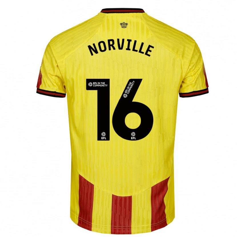 Danxen Heren Jael Norville #16 Geel Rood Thuisshirt Thuistenue 2025/26 T-Shirt België
