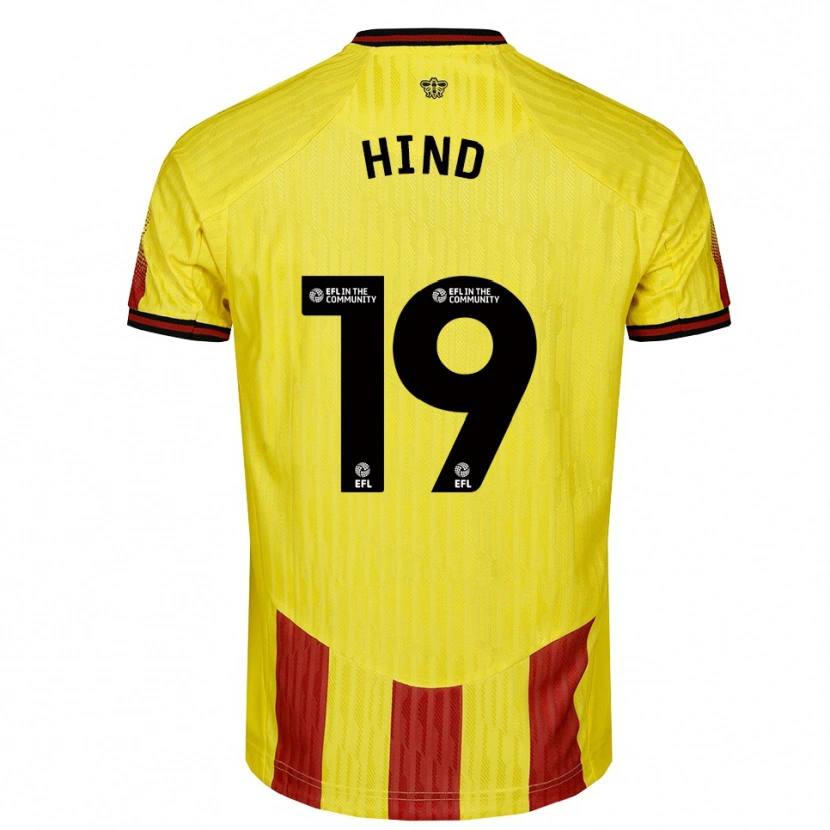 Danxen Heren Daisy Hind #19 Geel Rood Thuisshirt Thuistenue 2025/26 T-Shirt België