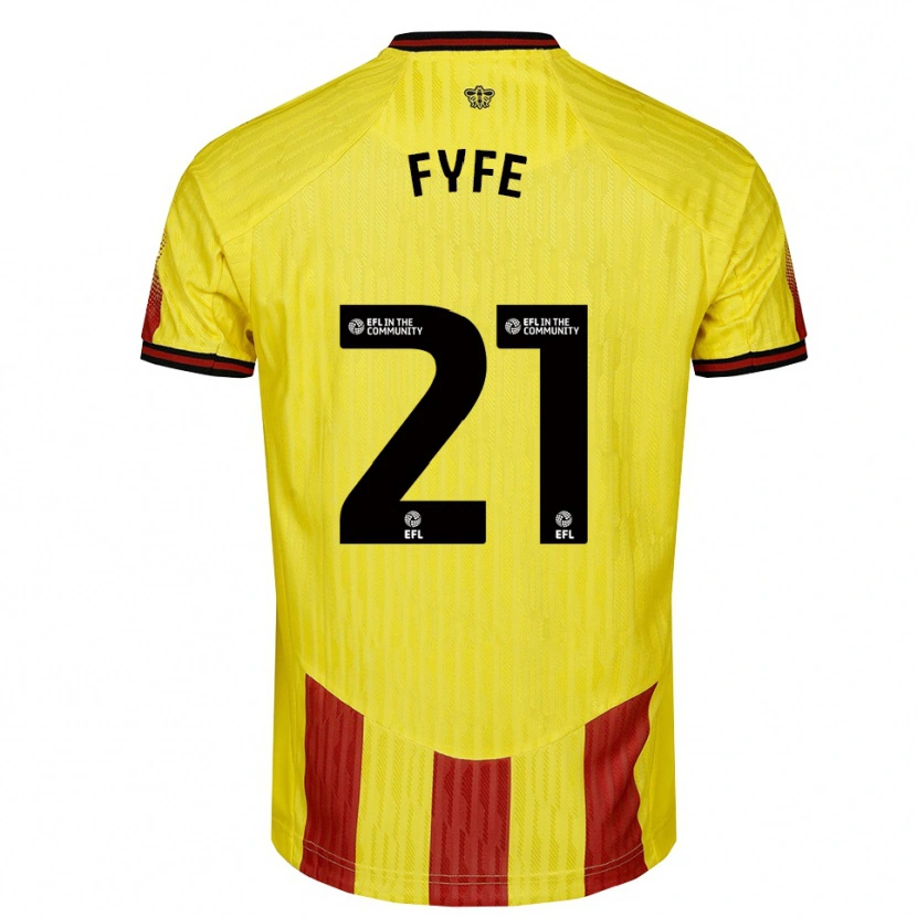 Danxen Heren Flo Fyfe #21 Geel Rood Thuisshirt Thuistenue 2025/26 T-Shirt België