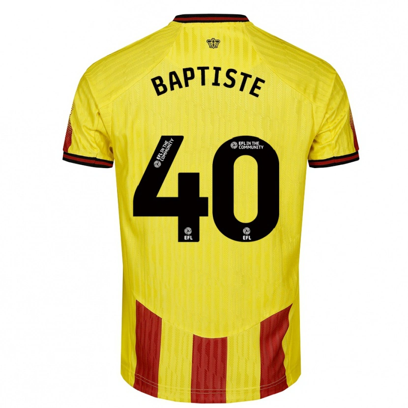 Danxen Heren Bianca Baptiste #40 Geel Rood Thuisshirt Thuistenue 2025/26 T-Shirt België