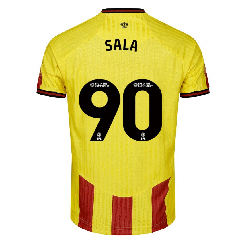 Danxen Heren Joel Sala #90 Geel Rood Thuisshirt Thuistenue 2025/26 T-Shirt België