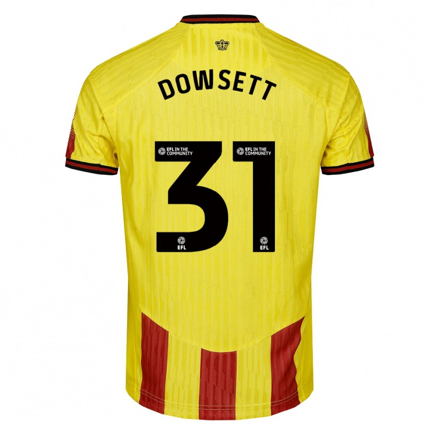 Danxen Heren Rebekah Dowsett #31 Geel Rood Thuisshirt Thuistenue 2025/26 T-Shirt België
