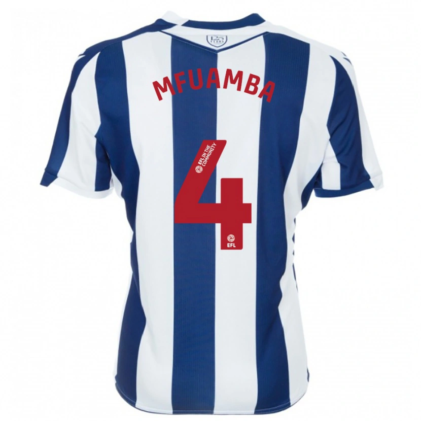 Danxen Heren Kevin Mfuamba #4 Marine Wit Thuisshirt Thuistenue 2025/26 T-Shirt België