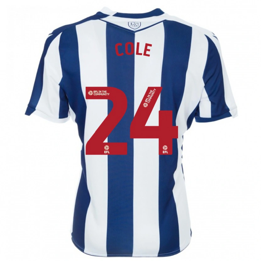 Danxen Heren Delphi Cole #24 Marine Wit Thuisshirt Thuistenue 2025/26 T-Shirt België