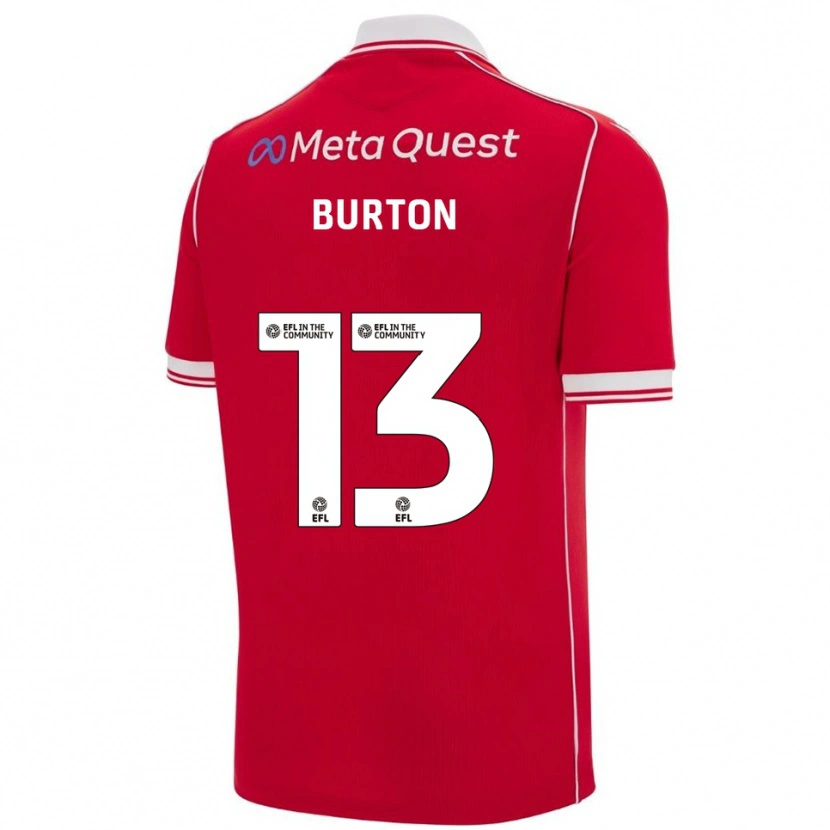 Danxen Heren Callum Burton #13 Rood Wit Thuisshirt Thuistenue 2025/26 T-Shirt België