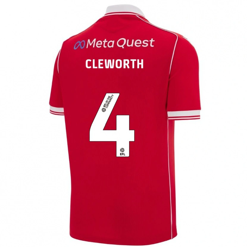 Danxen Heren Max Cleworth #4 Rood Wit Thuisshirt Thuistenue 2025/26 T-Shirt België