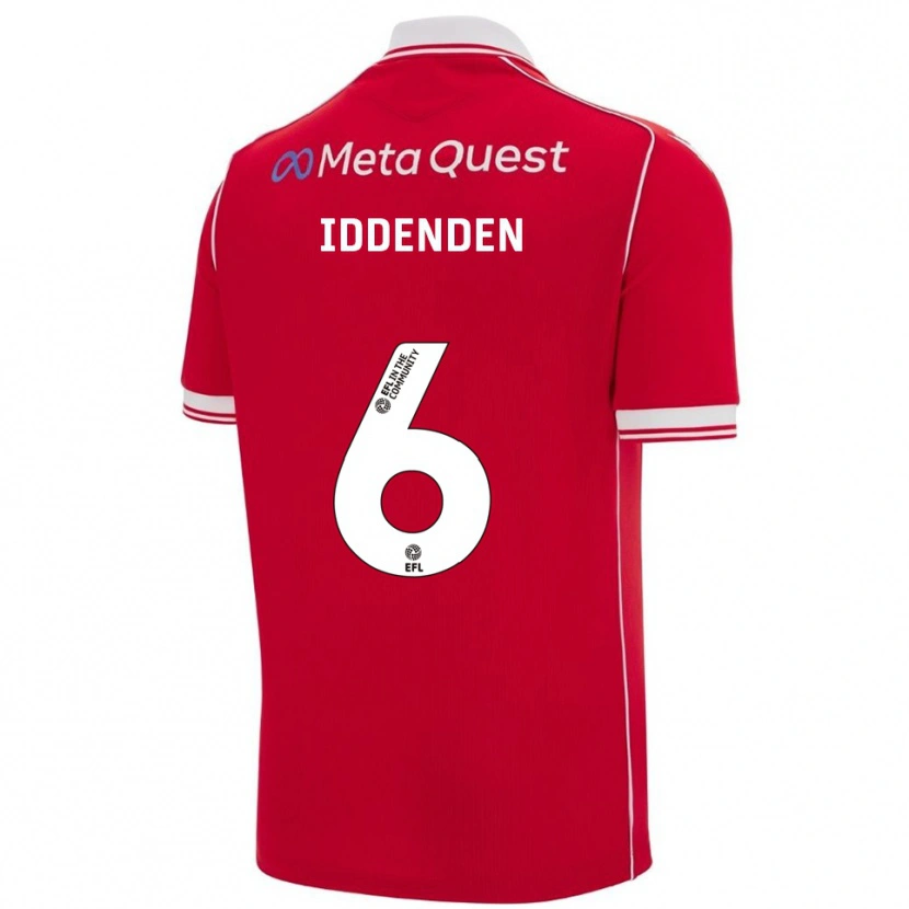 Danxen Heren Abbie Iddenden #6 Rood Wit Thuisshirt Thuistenue 2025/26 T-Shirt België