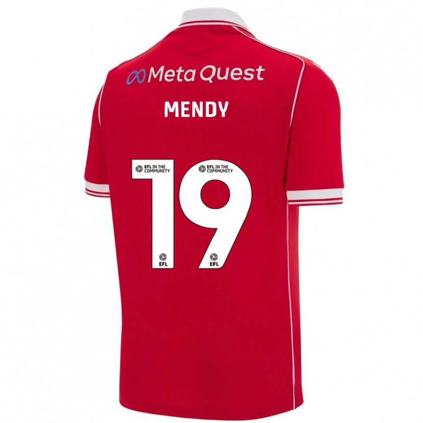 Danxen Heren Jacob Mendy #19 Rood Wit Thuisshirt Thuistenue 2025/26 T-Shirt België