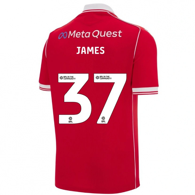 Danxen Heren Matty James #37 Rood Wit Thuisshirt Thuistenue 2025/26 T-Shirt België