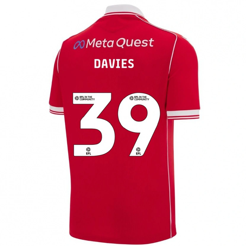Danxen Heren Daniel Davies #39 Rood Wit Thuisshirt Thuistenue 2025/26 T-Shirt België