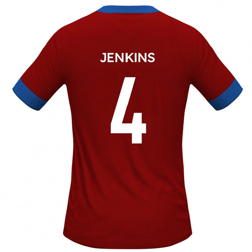 Danxen Heren Luke Jenkins #4 Rood Blauw Thuisshirt Thuistenue 2025/26 T-Shirt België