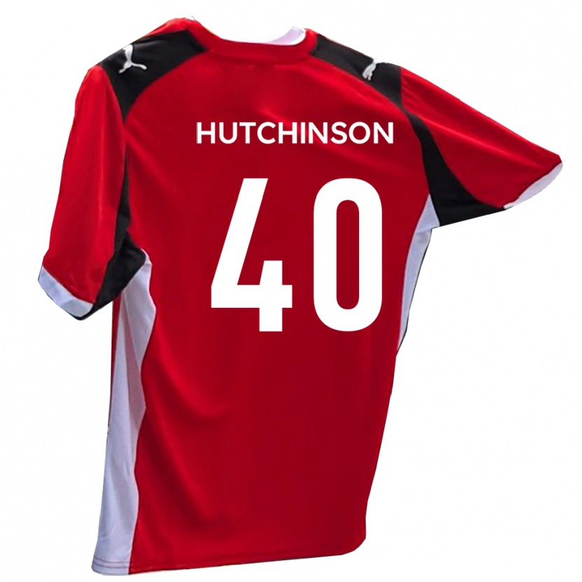 Danxen Heren Luke Hutchinson #40 Rood Wit Thuisshirt Thuistenue 2025/26 T-Shirt België