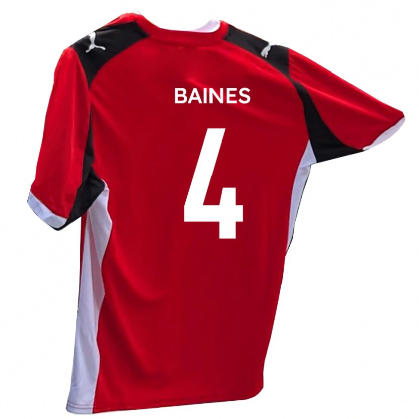 Danxen Heren Lewis Baines #4 Rood Wit Thuisshirt Thuistenue 2025/26 T-Shirt België