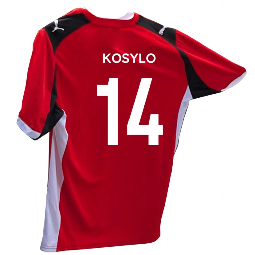 Danxen Heren Matty Kosylo #14 Rood Wit Thuisshirt Thuistenue 2025/26 T-Shirt België
