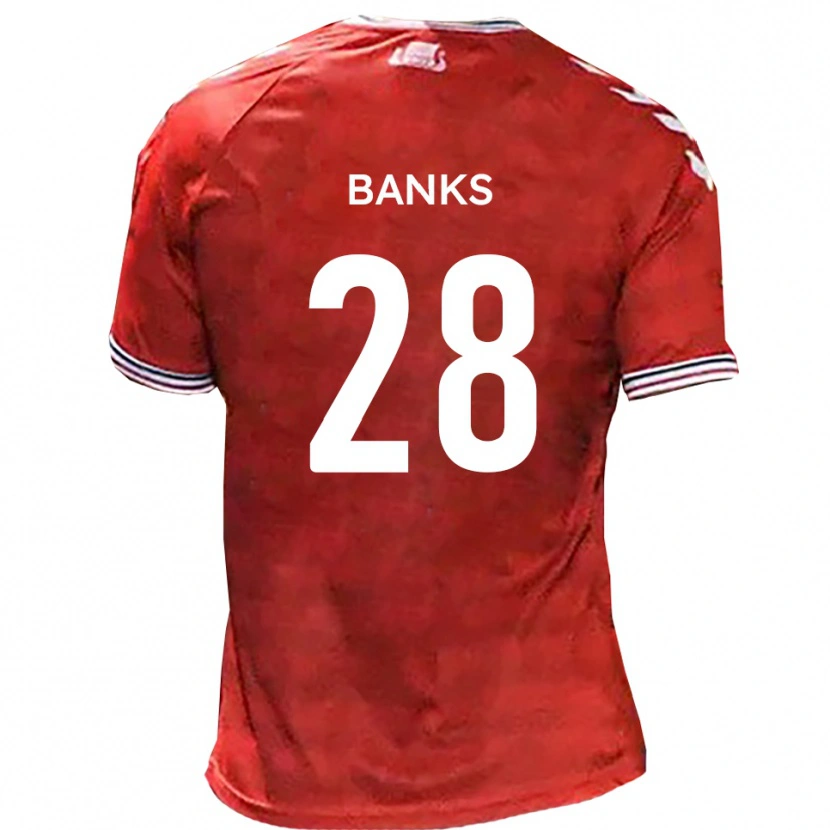 Danxen Heren Ollie Banks #28 Rood Wit Thuisshirt Thuistenue 2025/26 T-Shirt België