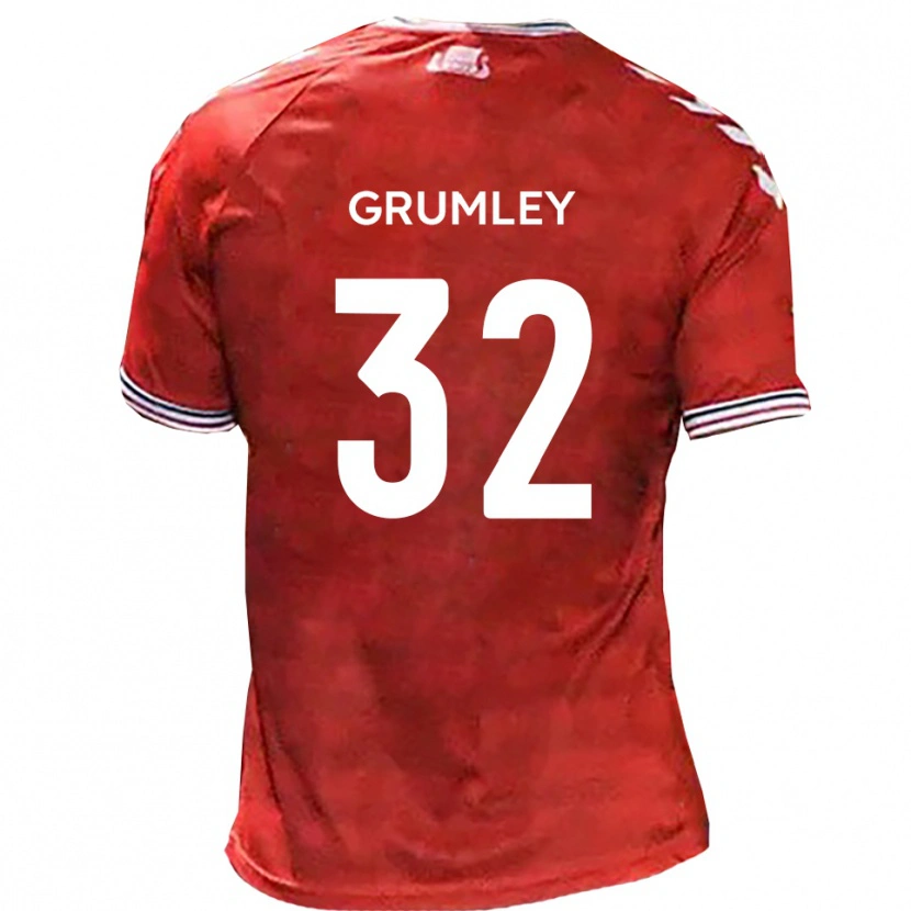 Danxen Heren George Grumley #32 Rood Wit Thuisshirt Thuistenue 2025/26 T-Shirt België