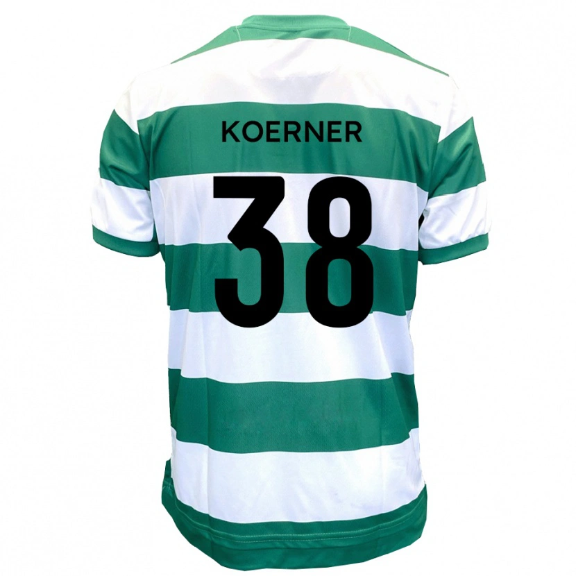 Danxen Heren Corey Koerner #38 Groen Wit Thuisshirt Thuistenue 2025/26 T-Shirt België