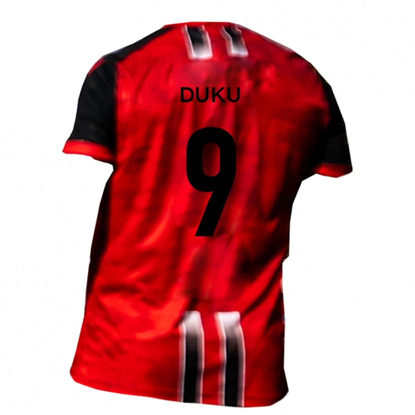 Danxen Heren Manny Duku #9 Rood Zwart Thuisshirt Thuistenue 2025/26 T-Shirt België