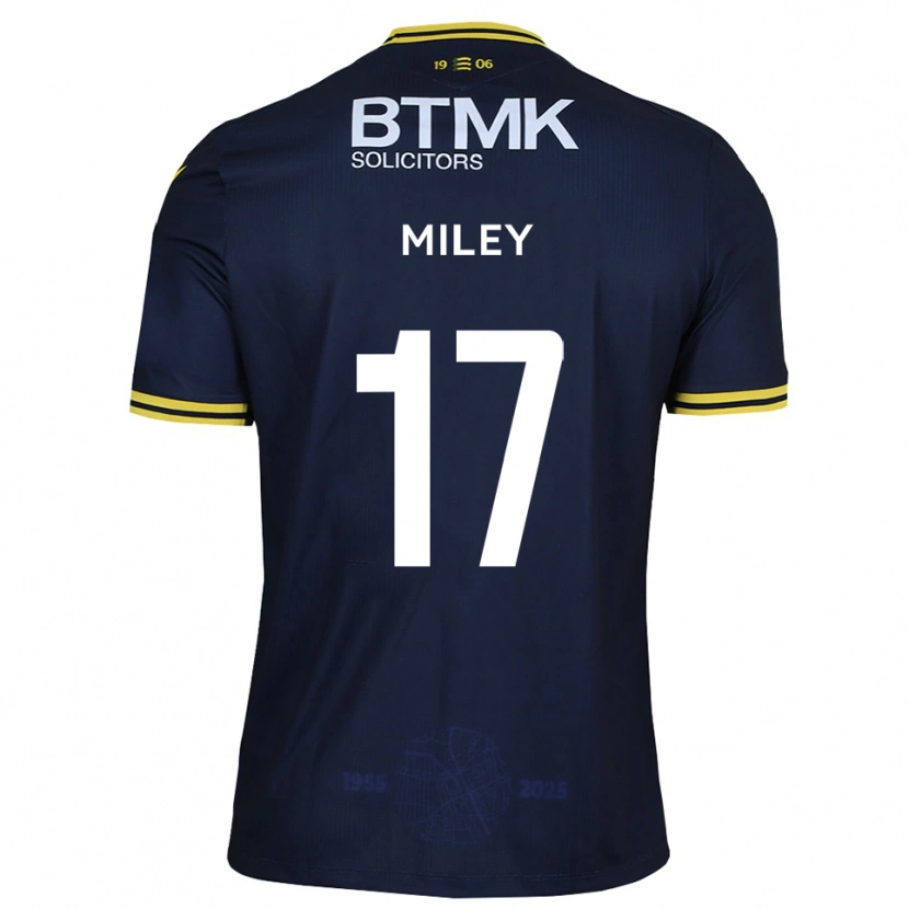 Danxen Heren Cav Miley #17 Marine Geel Thuisshirt Thuistenue 2025/26 T-Shirt België