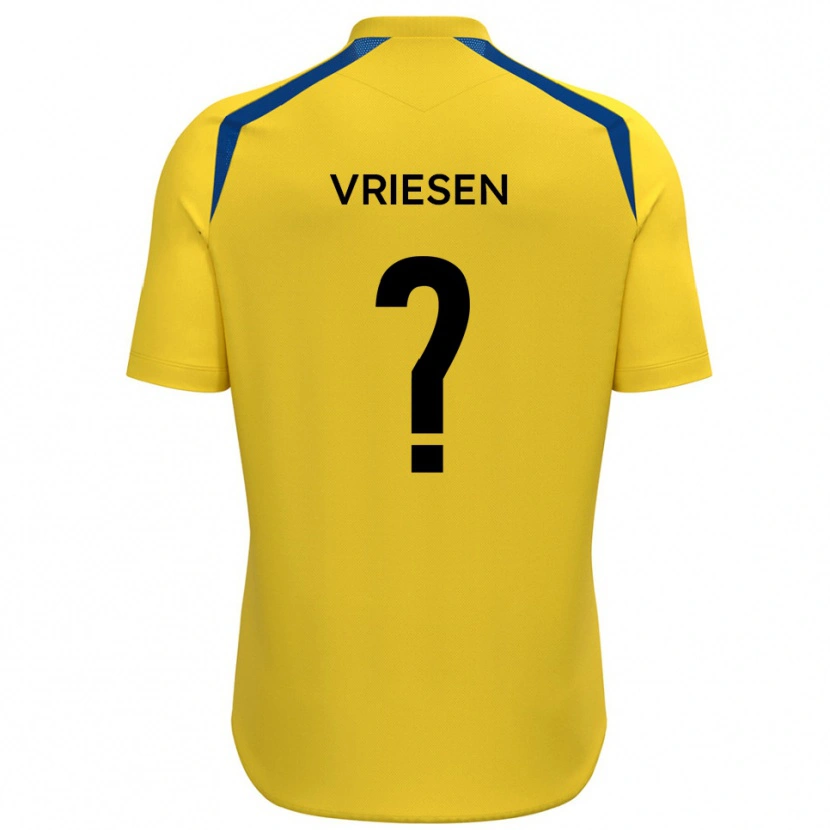Danxen Heren Fabian Vriesen #0 Geel Blauw Thuisshirt Thuistenue 2025/26 T-Shirt België