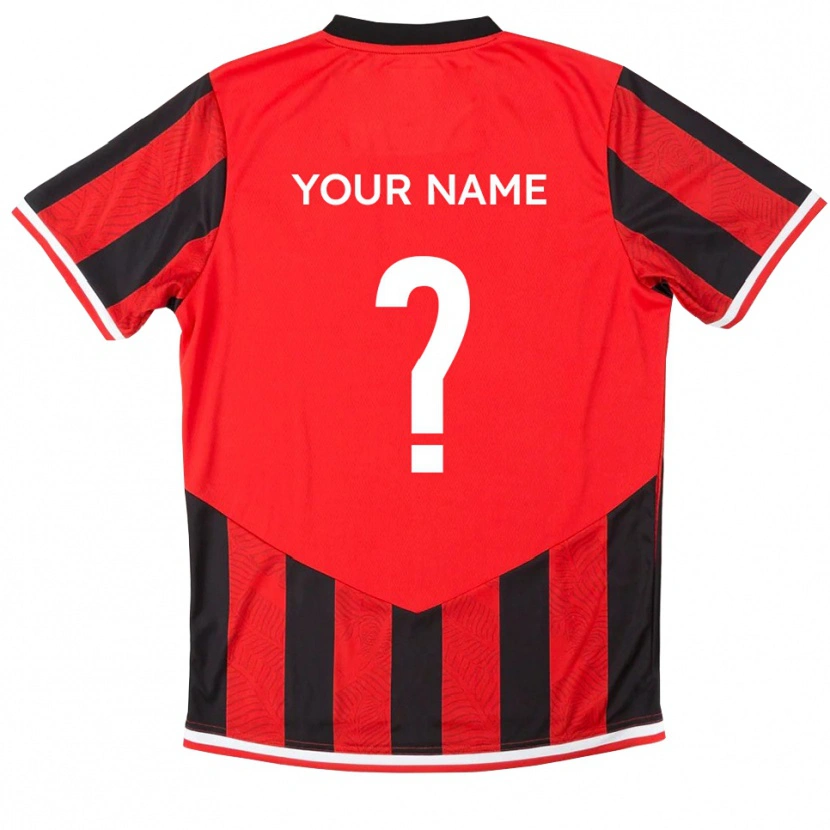 Danxen Heren Uw Naam #0 Rood Zwart Thuisshirt Thuistenue 2025/26 T-Shirt België