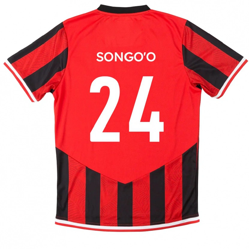 Danxen Heren Yann Songo'o #24 Rood Zwart Thuisshirt Thuistenue 2025/26 T-Shirt België