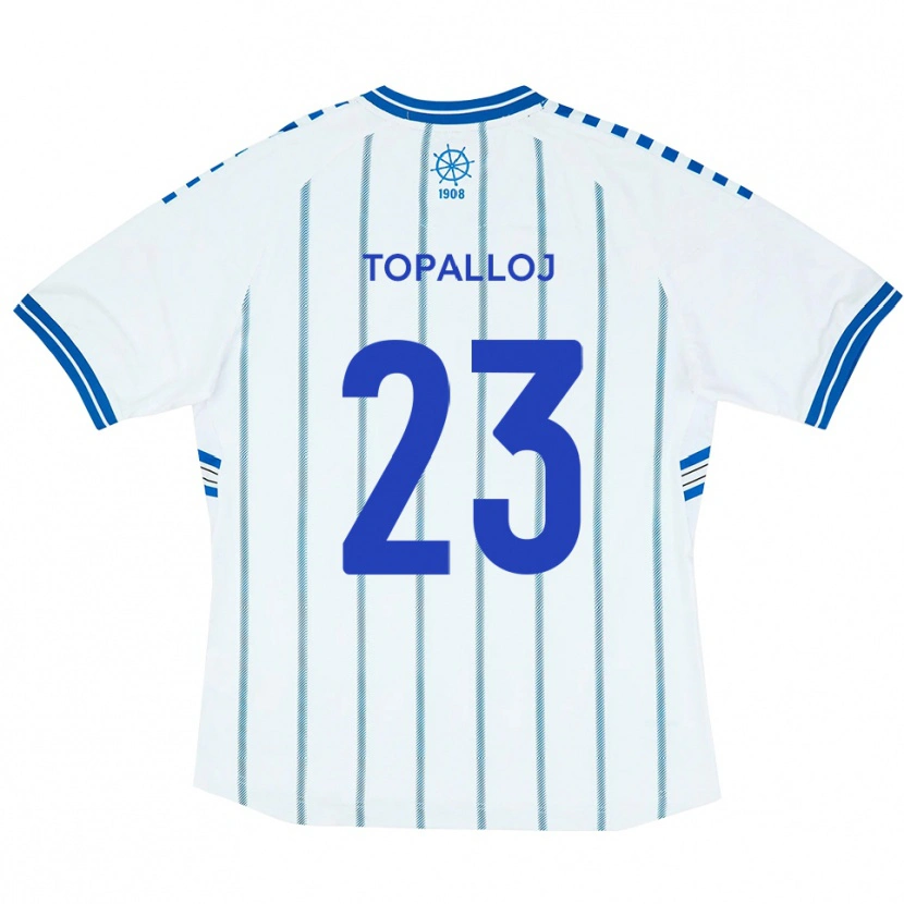 Danxen Heren Besart Topalloj #23 Wit Blauw Thuisshirt Thuistenue 2025/26 T-Shirt België
