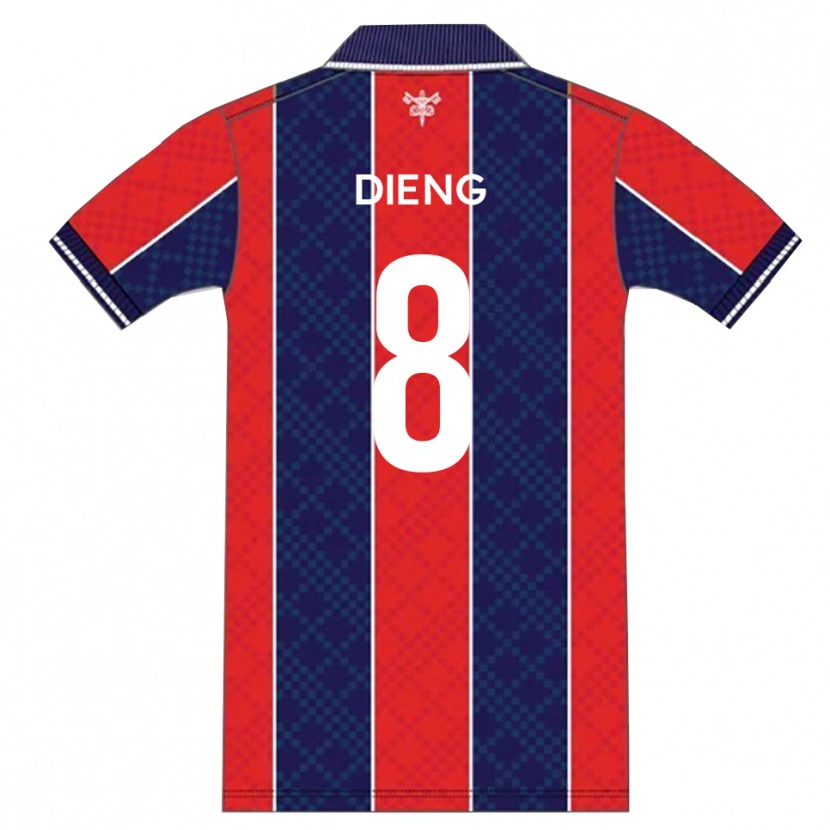Danxen Heren Timothée Dieng #8 Rood Marine Thuisshirt Thuistenue 2025/26 T-Shirt België