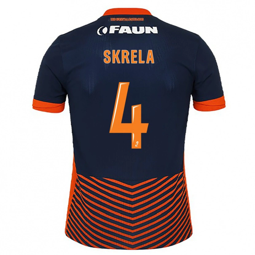 Danxen Heren Gabin Skrela #4 Middernachtblauw Oranje Thuisshirt Thuistenue 2025/26 T-Shirt België