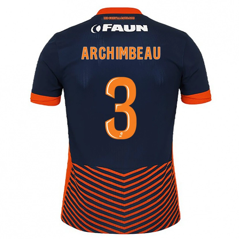 Danxen Heren Camille Archimbeau #3 Middernachtblauw Oranje Thuisshirt Thuistenue 2025/26 T-Shirt België
