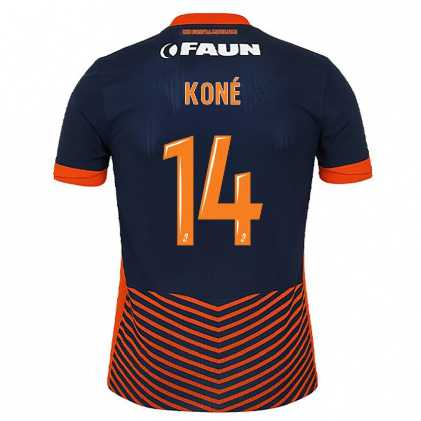 Danxen Heren Djomoh Koné #14 Middernachtblauw Oranje Thuisshirt Thuistenue 2025/26 T-Shirt België