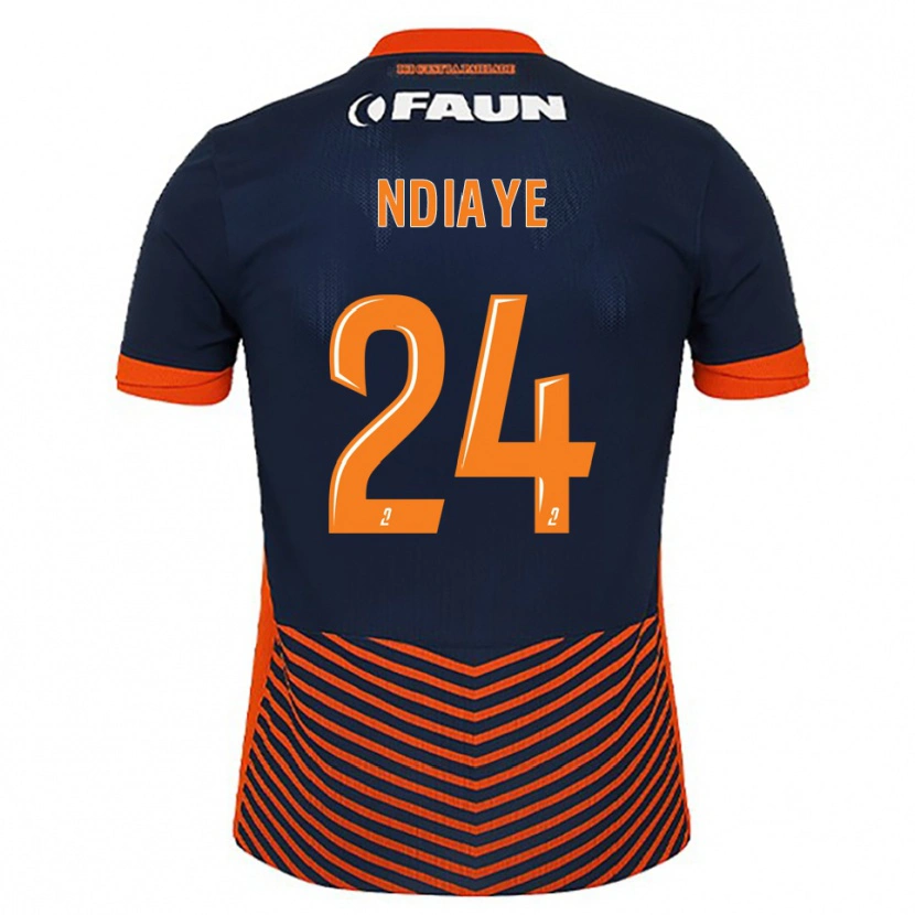 Danxen Heren Junior Ndiaye #24 Middernachtblauw Oranje Thuisshirt Thuistenue 2025/26 T-Shirt België