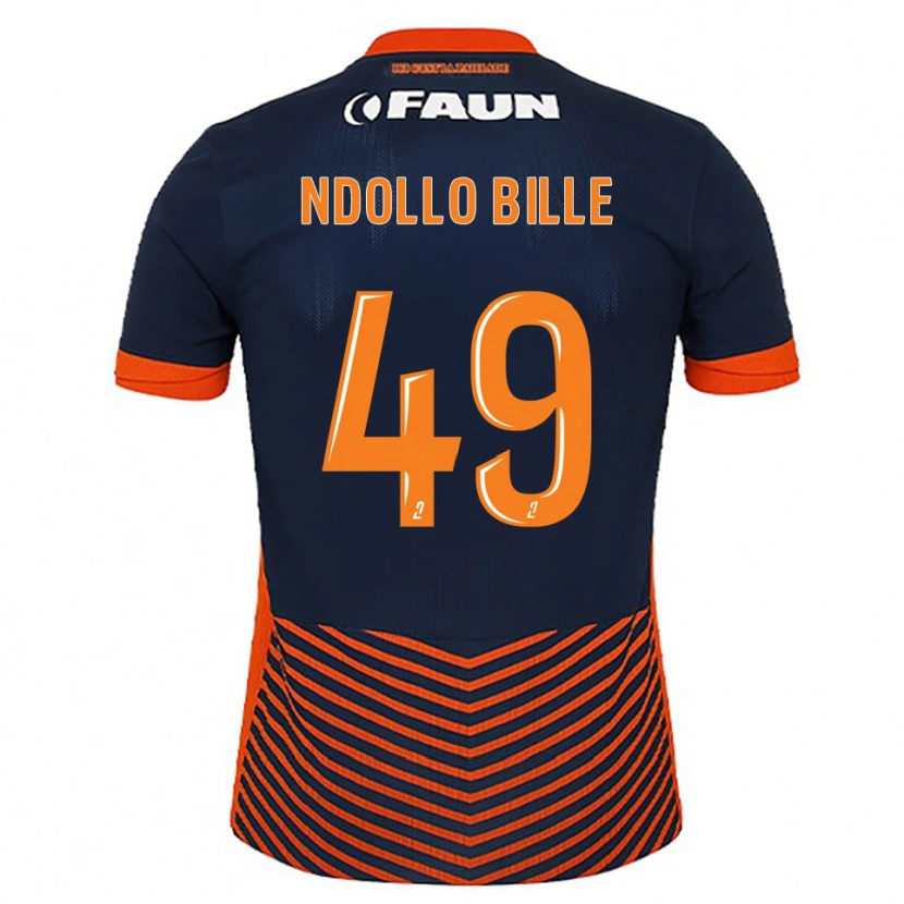 Danxen Heren Wilfried Ndollo Bille #49 Middernachtblauw Oranje Thuisshirt Thuistenue 2025/26 T-Shirt België