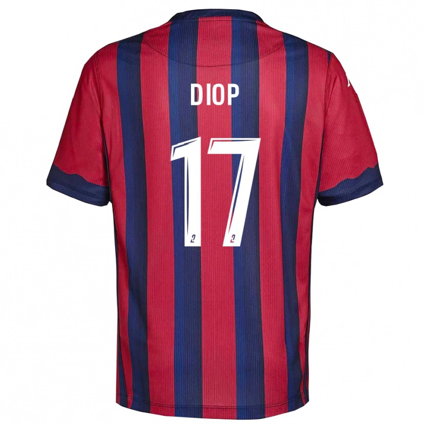 Danxen Heren Ousmane Diop #17 Bourgondisch Marine Thuisshirt Thuistenue 2025/26 T-Shirt België