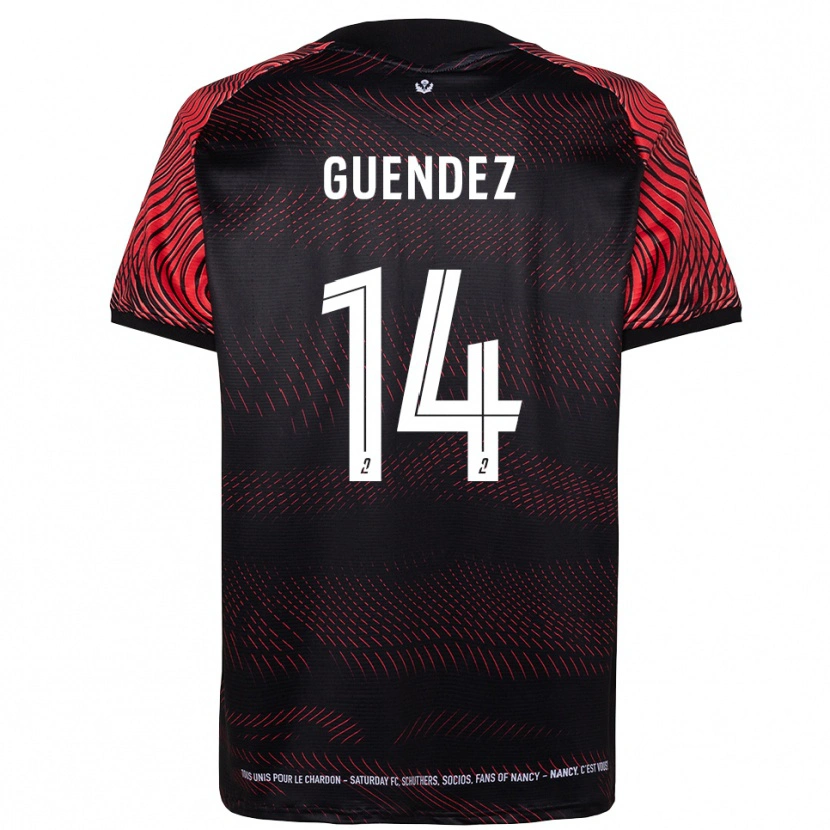 Danxen Heren Mattheo Guendez #14 Wit Rood Thuisshirt Thuistenue 2025/26 T-Shirt België