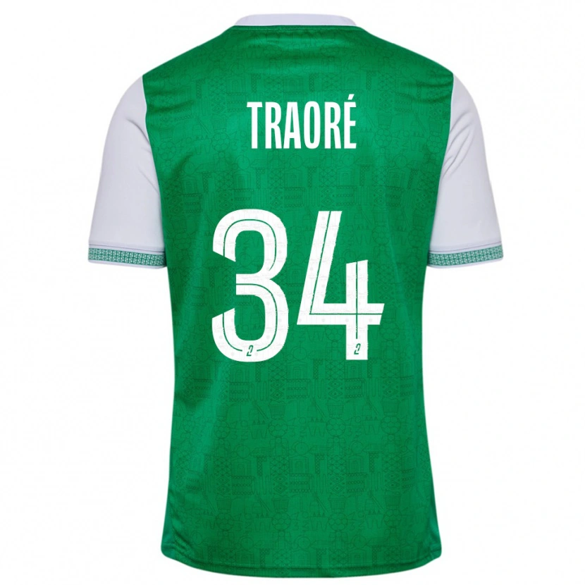 Danxen Heren Lassana Traoré #34 Groen Wit Thuisshirt Thuistenue 2025/26 T-Shirt België