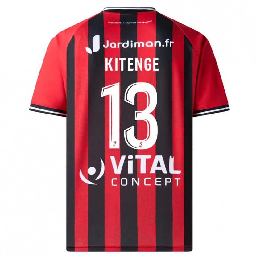 Danxen Heren Landry Kitenge #13 Rood Zwart Thuisshirt Thuistenue 2025/26 T-Shirt België
