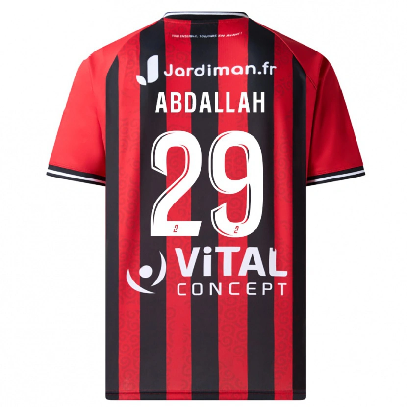 Danxen Heren Akim Abdallah #29 Rood Zwart Thuisshirt Thuistenue 2025/26 T-Shirt België