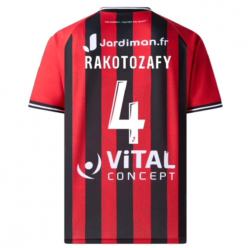 Danxen Heren Lucas Rakotozafy #4 Rood Zwart Thuisshirt Thuistenue 2025/26 T-Shirt België