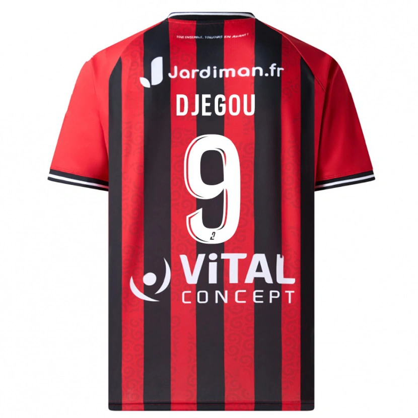 Danxen Heren Jean-Yves Djegou #9 Rood Zwart Thuisshirt Thuistenue 2025/26 T-Shirt België