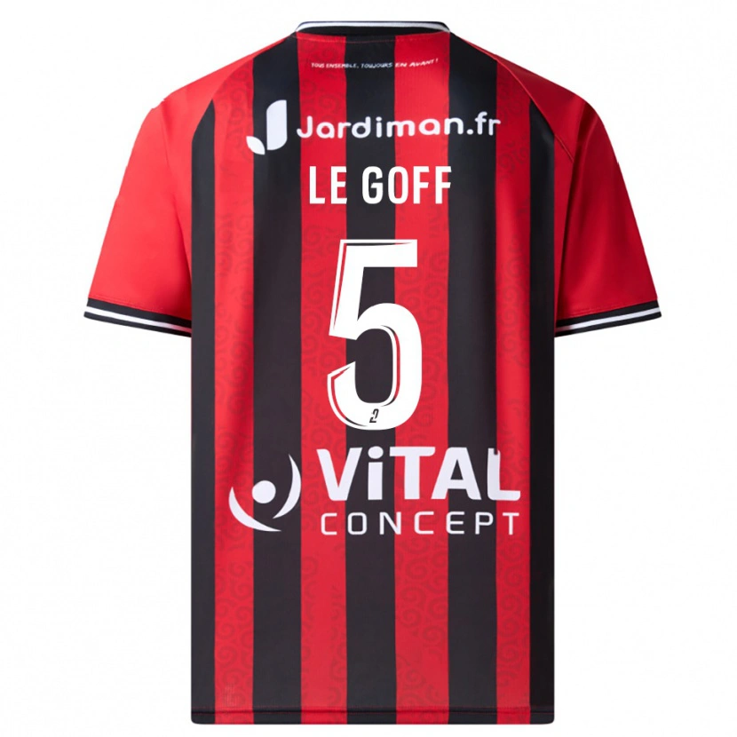 Danxen Heren Nathan Le Goff #5 Rood Zwart Thuisshirt Thuistenue 2025/26 T-Shirt België