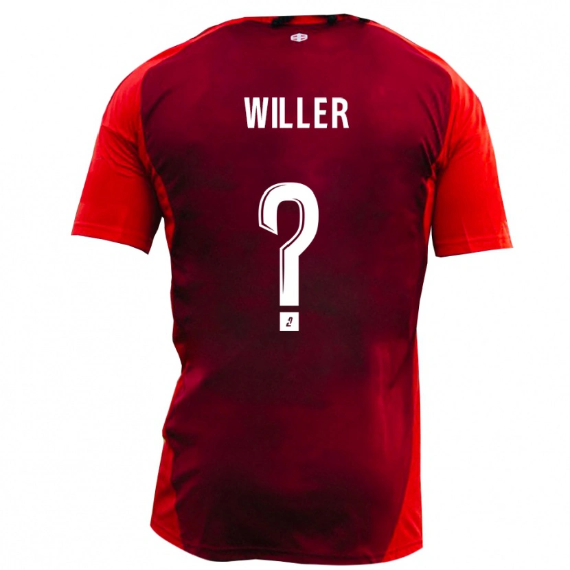 Danxen Heren Yann Willer #0 Rood Bourgondië Thuisshirt Thuistenue 2025/26 T-Shirt België