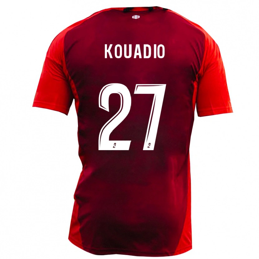 Danxen Heren Julien Kouadio #27 Rood Bourgondië Thuisshirt Thuistenue 2025/26 T-Shirt België