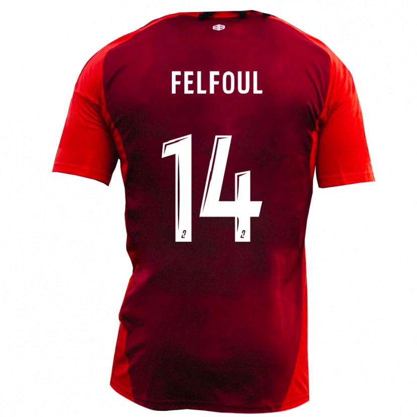 Danxen Heren Wassim Felfoul #14 Rood Bourgondië Thuisshirt Thuistenue 2025/26 T-Shirt België