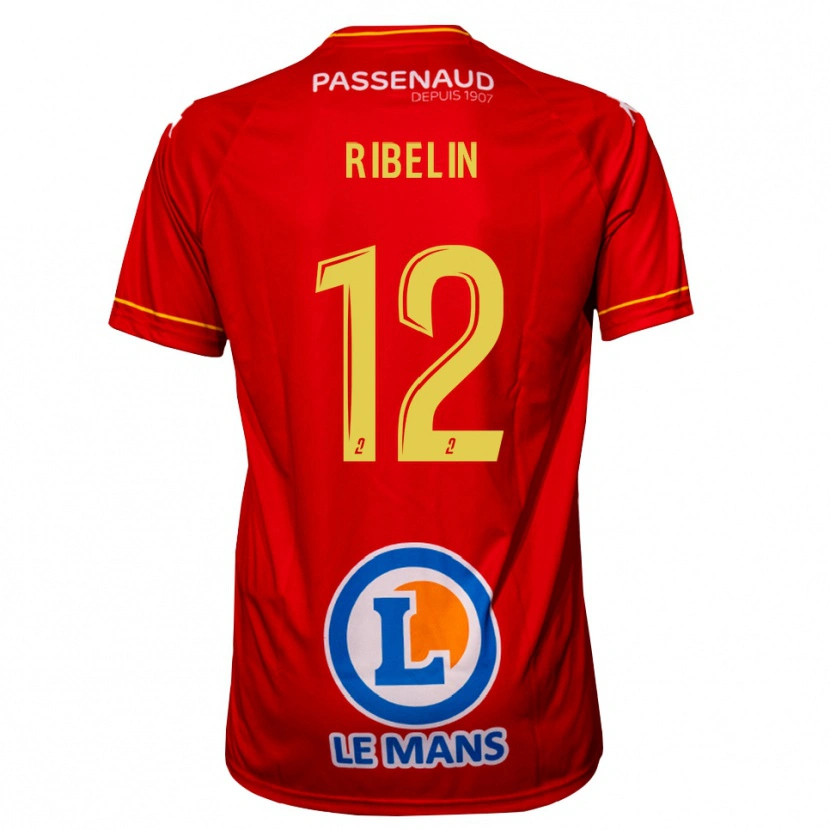 Danxen Heren Anthony Ribelin #12 Rood Geel Thuisshirt Thuistenue 2025/26 T-Shirt België