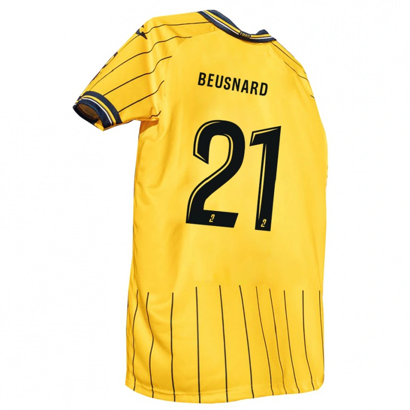 Danxen Heren Steeve Beusnard #21 Geel Marine Thuisshirt Thuistenue 2025/26 T-Shirt België