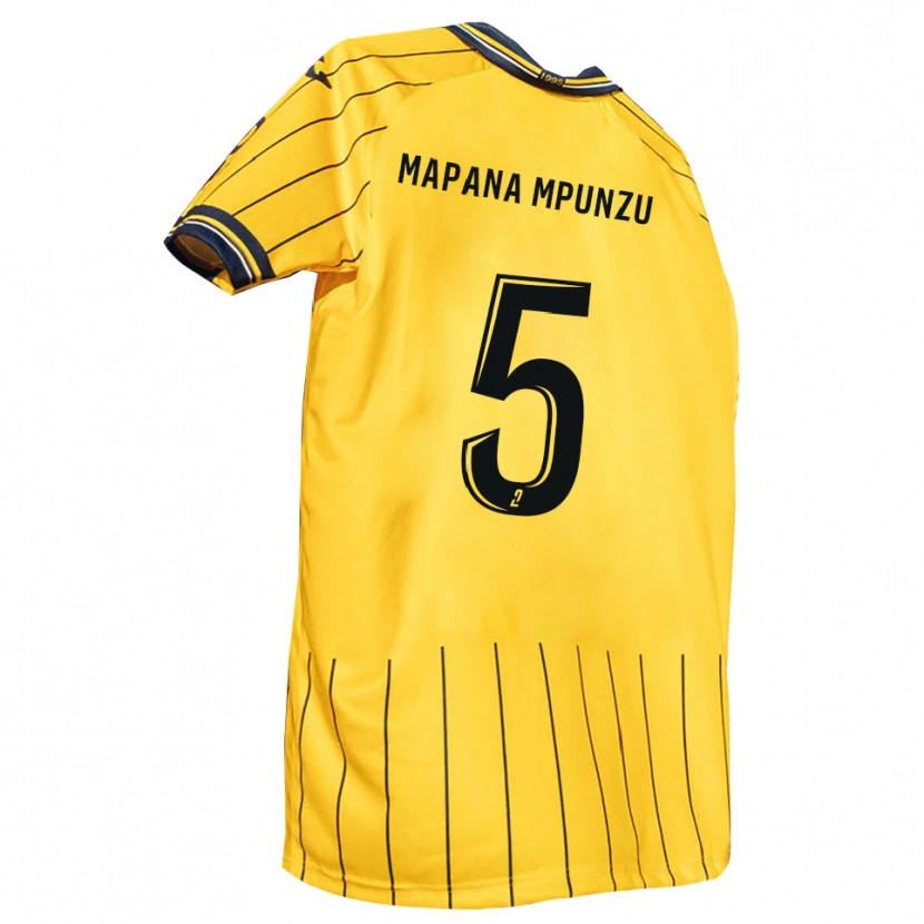Danxen Heren Jojo Mapana Mpunzu #5 Geel Marine Thuisshirt Thuistenue 2025/26 T-Shirt België